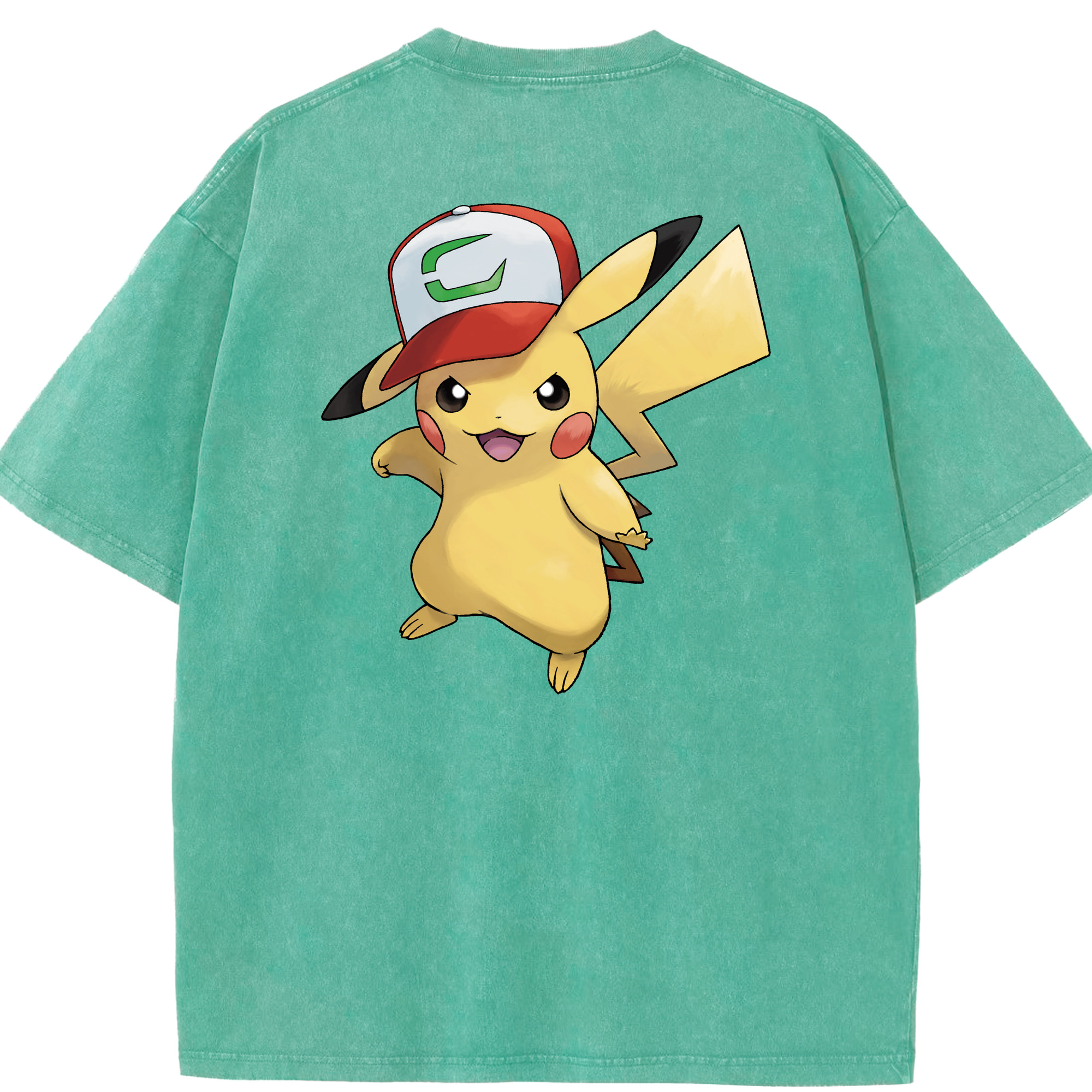 （画像用） ポケットモンスター Pokémon 綿100% ヴィンテージ風 半袖Tシャツ（背面プリント）